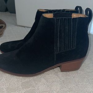 Never worn black suede booties